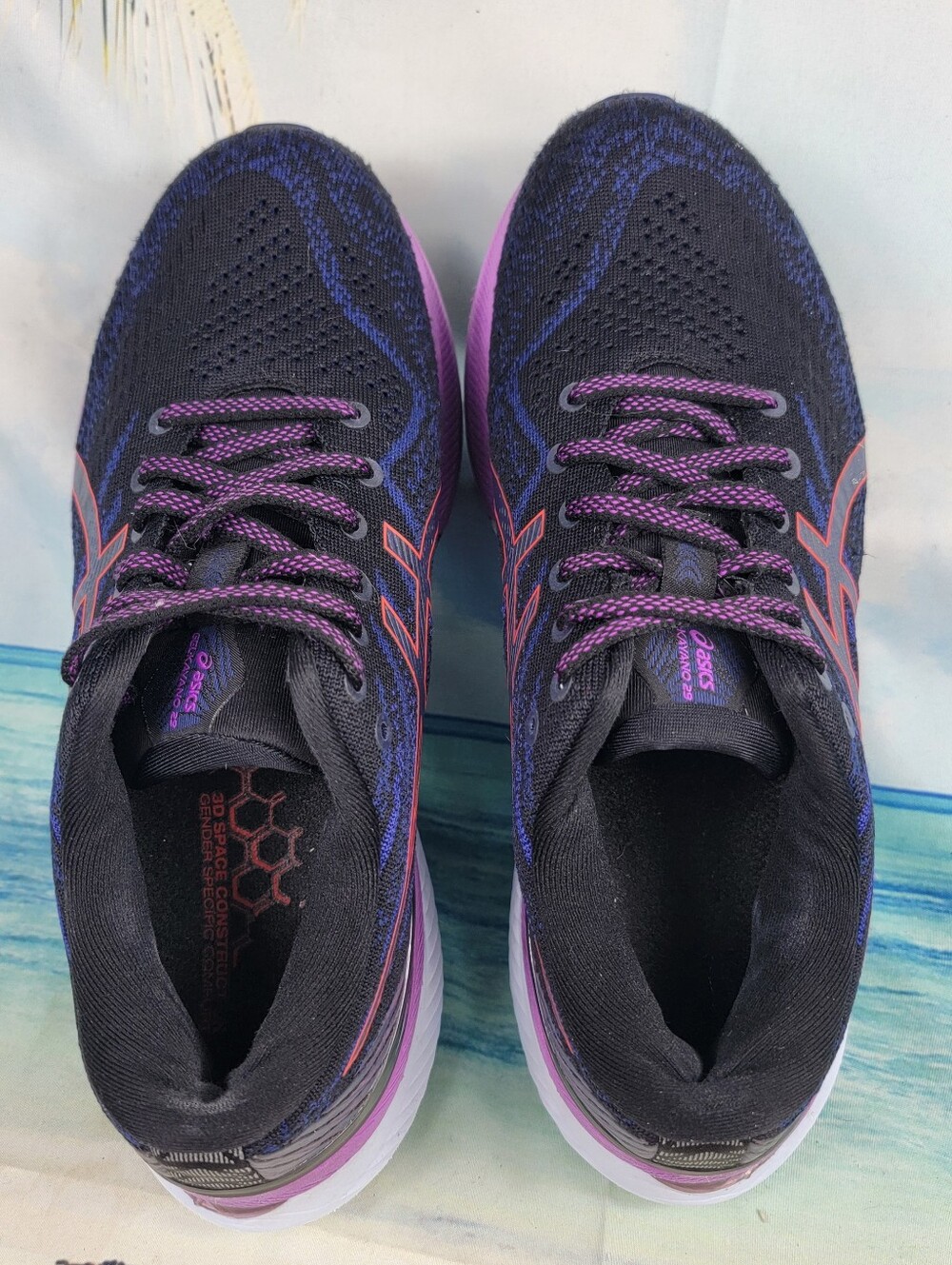 Asics Black Purple Orange Women's Running Sneakers - Picture 6 of 10